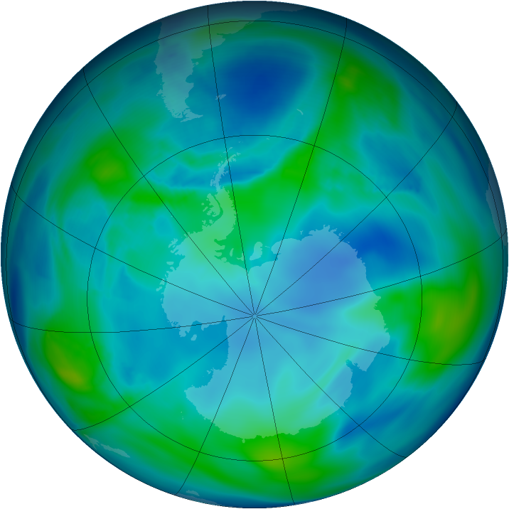 Antarctic ozone map for 27 April 2005